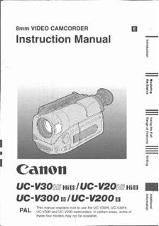 Canon UC V 300 manual. Camera Instructions.